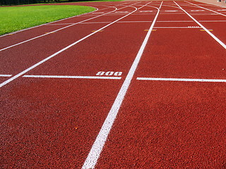 Image showing Red racetrack on the stadium