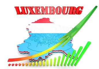 Image showing Map illustration of Luxembourg with flag