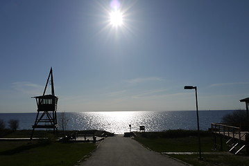 Image showing Beatiful sunset at the beach