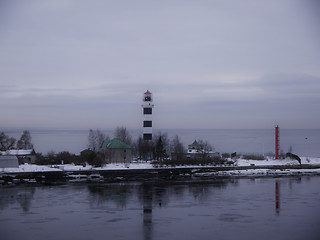 Image showing lighthouse in port of Riga