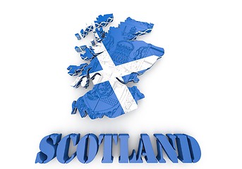 Image showing Scotland map flag 3d illustration