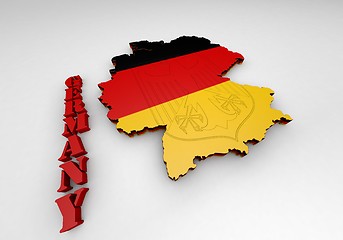 Image showing Map of Germany with flag