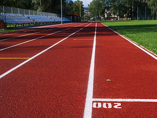 Image showing Red racetrack on the stadium