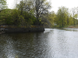 Image showing Lake in old  castle