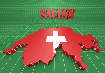 Image showing Map illustration of Switzerland