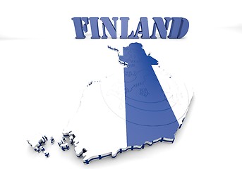 Image showing map illustratin of Finland with flag