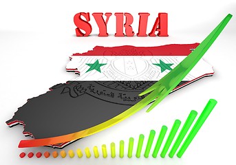 Image showing Map illustration of Syria with map