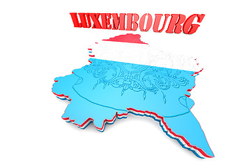 Image showing Map illustration of Luxembourg with flag