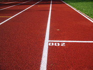 Image showing Red racetrack on the stadium