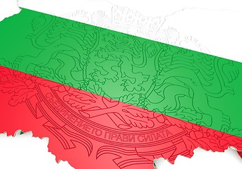 Image showing map illustration of Bulgaria with flag