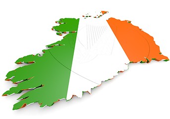 Image showing map illustration of Ireland with flag