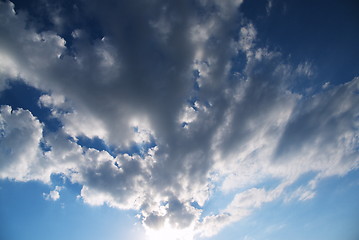 Image showing blue sky with clouds closeup