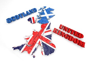 Image showing map illustration of Scotland and England