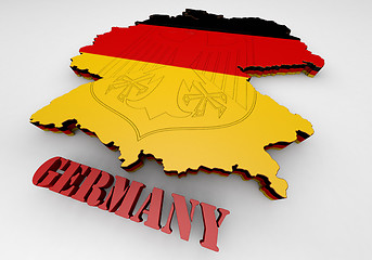 Image showing Map of Germany with flag