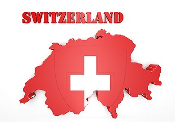 Image showing Map illustration of Switzerland