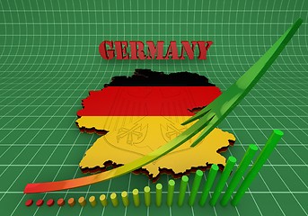 Image showing Map of Germany with flag