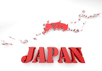 Image showing map of Japan with flag