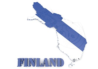 Image showing map illustratin of Finland with flag