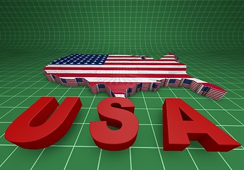 Image showing U.S.A. mapped flag in 3D illustration .