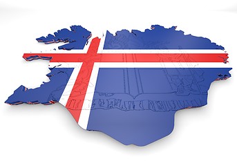 Image showing map illustration of Iceland with flag