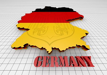 Image showing Map of Germany with flag