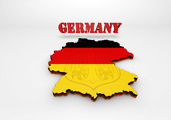 Image showing Map of Germany with flag