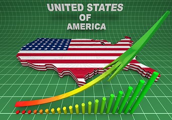 Image showing U.S.A. mapped flag in 3D illustration .