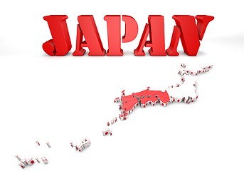 Image showing map of Japan with flag