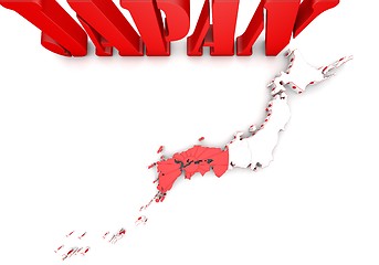 Image showing map of Japan with flag