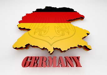 Image showing Map of Germany with flag