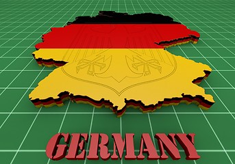 Image showing Map of Germany with flag