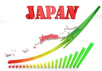 Image showing map of Japan with flag