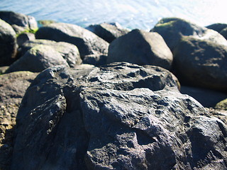 Image showing Big stone with painting