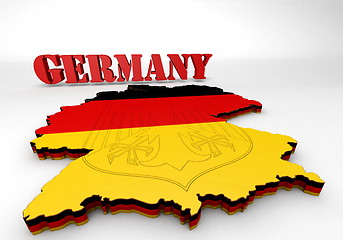 Image showing Map of Germany with flag