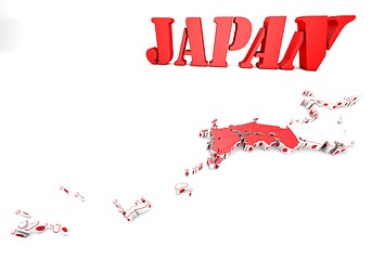 Image showing map of Japan with flag