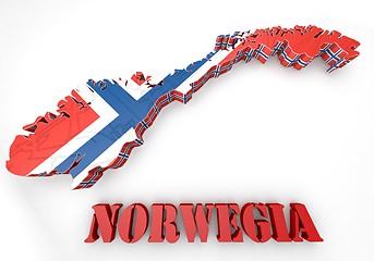 Image showing map illustration of Norway