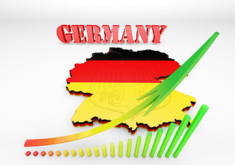 Image showing Map of Germany with flag