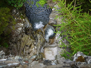 Image showing River deep in mountain forest.