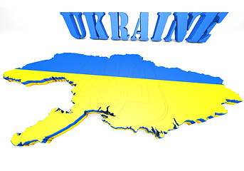 Image showing map illustration of Ukraine with flag