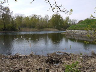 Image showing Lake in old  castle