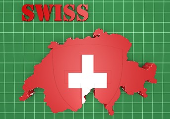 Image showing Map illustration of Switzerland