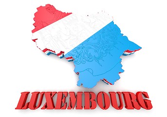 Image showing Map illustration of Luxembourg with flag