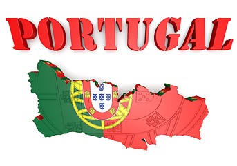 Image showing Map illustration of Portugal with map