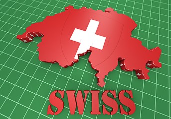 Image showing Map illustration of Switzerland