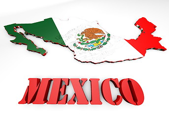 Image showing map illustration of Mexico with flag