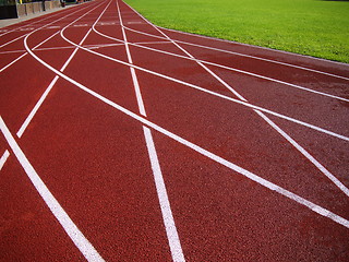 Image showing Red racetrack on the stadium