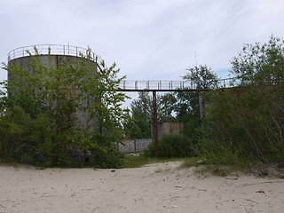 Image showing Old industrial gas tank in latvia