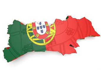 Image showing Map illustration of Portugal with map