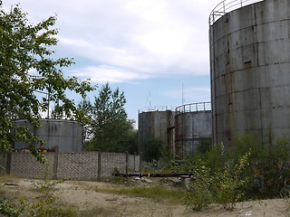 Image showing Old industrial gas tank in latvia