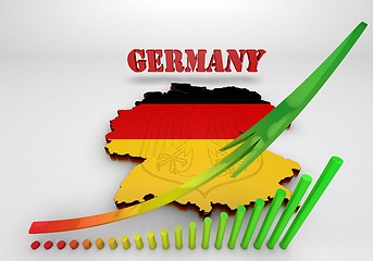 Image showing Map of Germany with flag